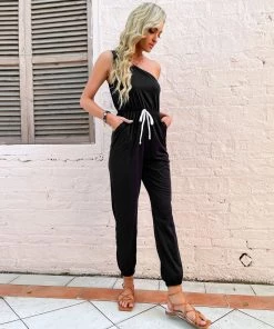 BFZY ZANIYA COTTON BLEND JUMPSUIT - BLACK