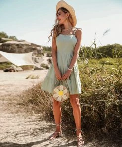 BFZY CORAZ LINEN BLEND DRESS - SAGE 10 BFZY CORAZ LINEN BLEND DRESS - SAGE