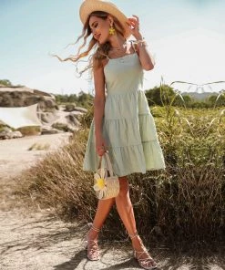 BFZY CORAZ LINEN BLEND DRESS - SAGE 11 BFZY CORAZ LINEN BLEND DRESS - SAGE