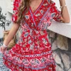 BFZY RICARDA DRESS - RED PRINT