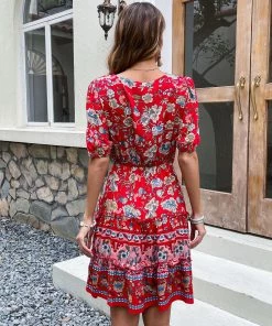 BFZY RICARDA DRESS - RED PRINT