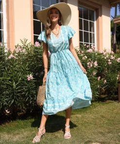 BFZY FREDDIE MAXI DRESS - GREEN PRINT NEW ARRIVALS 13 BFZY FREDDIE MAXI DRESS - GREEN PRINT NEW ARRIVALS