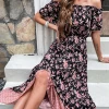 BFZY NEW ARRIVALS LYREBIRD MAXI DRESS - BLACK PRINT