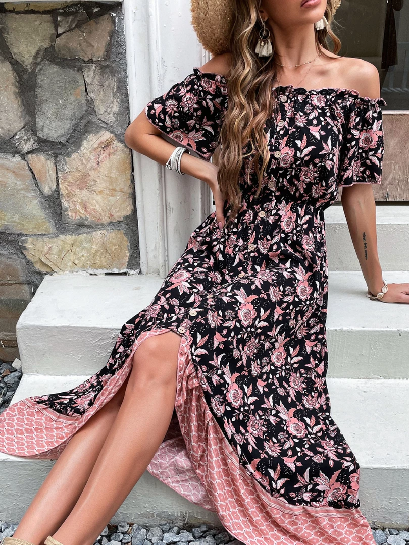 BFZY NEW ARRIVALS LYREBIRD MAXI DRESS - BLACK PRINT 1 BFZY NEW ARRIVALS LYREBIRD MAXI DRESS - BLACK PRINT