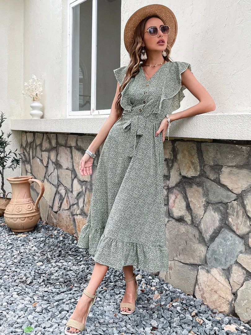 BFZY CHANDEY DRESS - GREEN PRINT 1 BFZY CHANDEY DRESS - GREEN PRINT