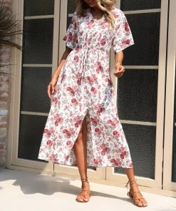 BFZY NEW ARRIVALS FENDEXE MAXI DRESS - BLUSH FLORAL