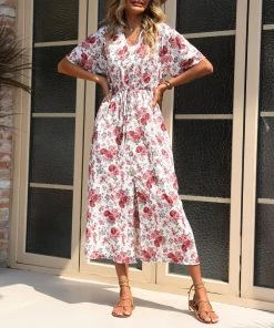 BFZY NEW ARRIVALS FENDEXE MAXI DRESS - BLUSH FLORAL