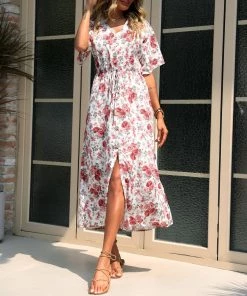 BFZY NEW ARRIVALS FENDEXE MAXI DRESS - BLUSH FLORAL