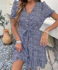 BFZY MAURISSE DRESS - BLUE PRINT
