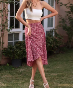 BFZY KORRINE SKIRT - RED PRINT