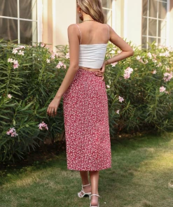 BFZY KORRINE SKIRT - RED PRINT