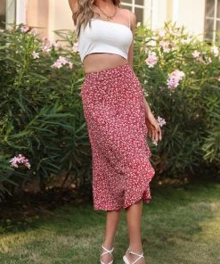 BFZY KORRINE SKIRT - RED PRINT