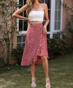 BFZY KORRINE SKIRT - RED PRINT