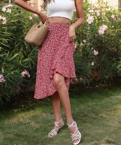 BFZY KORRINE SKIRT - RED PRINT