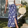 BFZY NEW ARRIVALS BLUEY MAXI SKIRT - BLUE PRINT