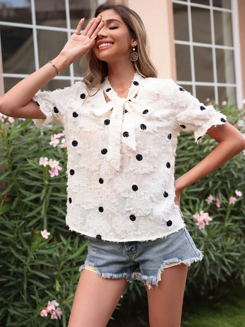 BFZY AURIELLE BLOUSE - CREAM POLKA DOT NEW ARRIVALS 1 BFZY AURIELLE BLOUSE - CREAM POLKA DOT NEW ARRIVALS