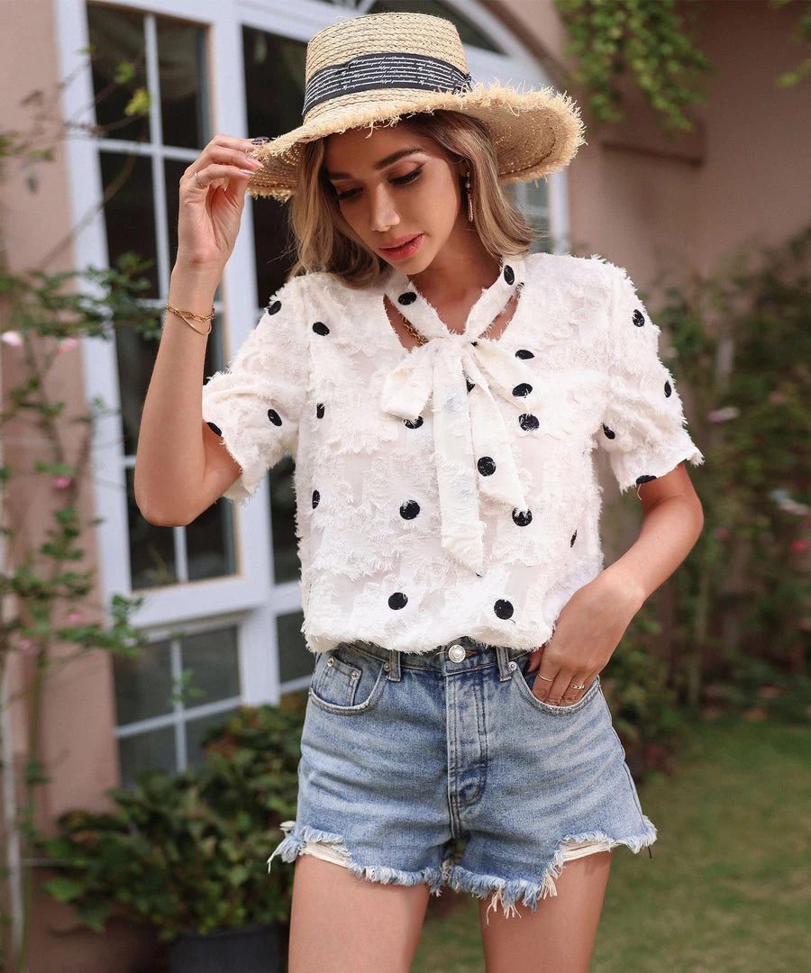 BFZY AURIELLE BLOUSE - CREAM POLKA DOT NEW ARRIVALS 3 BFZY AURIELLE BLOUSE - CREAM POLKA DOT NEW ARRIVALS