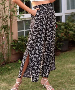 BFZY NEW ARRIVALS JERRY CULOTTES PANTS - BLACK PRINT