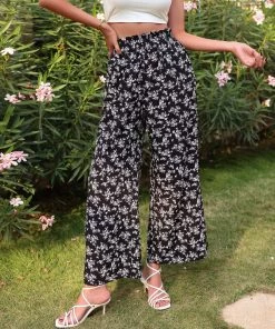 BFZY NEW ARRIVALS JERRY CULOTTES PANTS - BLACK PRINT