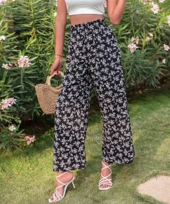 BFZY NEW ARRIVALS JERRY CULOTTES PANTS - BLACK PRINT