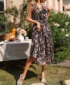 BFZY NEW ARRIVALS NICOLENE MAXI DRESS - BLACK PRINT