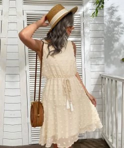 BFZY JEMA SWISS DOT MINI DRESS - APRICOT NEW ARRIVALS