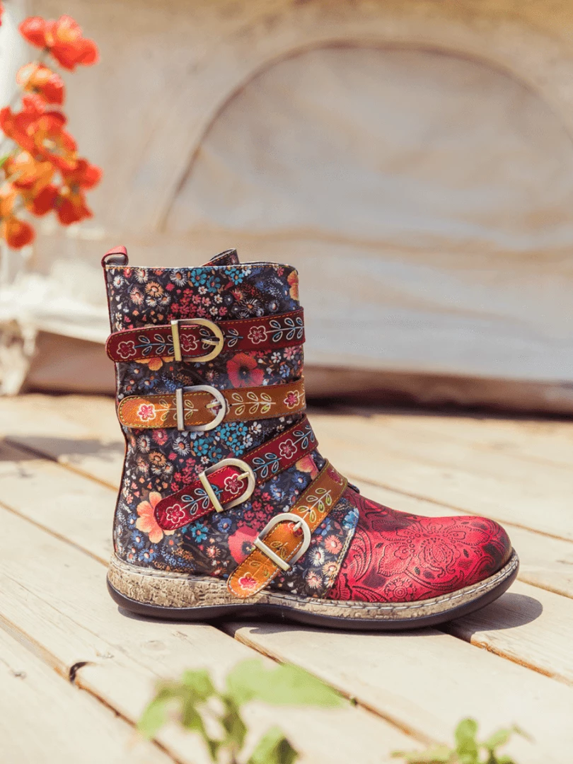 SOFFIA | DAISY PRINTED STRAPS LEATHER ANKLE BOOT NEW ARRIVALS 7 SOFFIA | DAISY PRINTED STRAPS LEATHER ANKLE BOOT NEW ARRIVALS