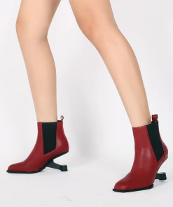 Jady Rose JadyRose | HARPER Elevator Heel Burgundy Leather Chelsea Boot NEW ARRIVALS