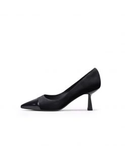 Jady Rose JadyRose | ALADIA Contrast Leather BLACK STILETTOS