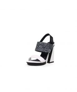 Jady Rose JadyRose | CASTLE SKY-HIGH WHITE LEATHER Slingback