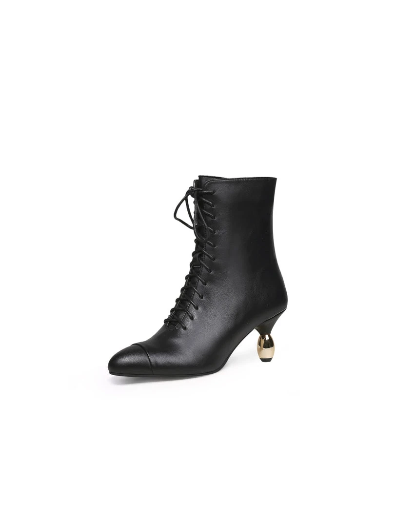 Jady Rose JadyRose | Golden Drop Heeled Black Bootie Ankle Boots 1 Jady Rose JadyRose | Golden Drop Heeled Black Bootie Ankle Boots