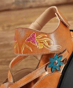 JF NEW ARRIVALS SOFFIA | YELLOW CUT-PUT STRAP LEATHER SANDAL