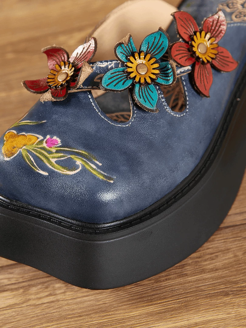 JF SOFFIA | BLOOMING EMBOSSED NAVY LEATHER CLOG NEW ARRIVALS 7 JF SOFFIA | BLOOMING EMBOSSED NAVY LEATHER CLOG NEW ARRIVALS