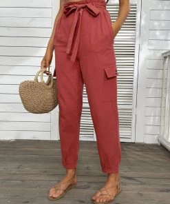 BFZY GARNETT LINEN PANTS - ANNATTO