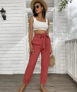 BFZY GARNETT LINEN PANTS - ANNATTO