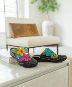 RXD SOFFIA | SUMMER BLOOM BLACK LEATHER SANDAL NEW ARRIVALS