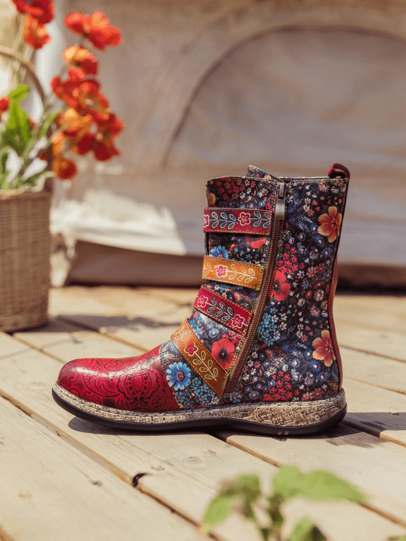 SOFFIA | DAISY PRINTED STRAPS LEATHER ANKLE BOOT NEW ARRIVALS 8 SOFFIA | DAISY PRINTED STRAPS LEATHER ANKLE BOOT NEW ARRIVALS