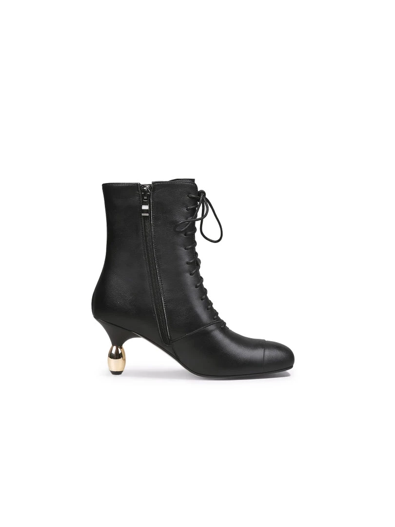 Jady Rose JadyRose | Golden Drop Heeled Black Bootie Ankle Boots 2 Jady Rose JadyRose | Golden Drop Heeled Black Bootie Ankle Boots