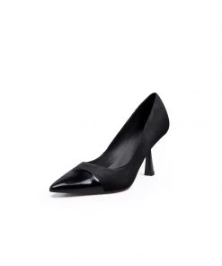 Jady Rose JadyRose | ALADIA Contrast Leather BLACK STILETTOS