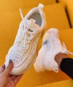 HT En Bloom |White & Mesh Stripe Sole Ugly Daddy Sneaker Sneaker & Athletic 18 HT En Bloom |White & Mesh Stripe Sole Ugly Daddy Sneaker Sneaker & Athletic