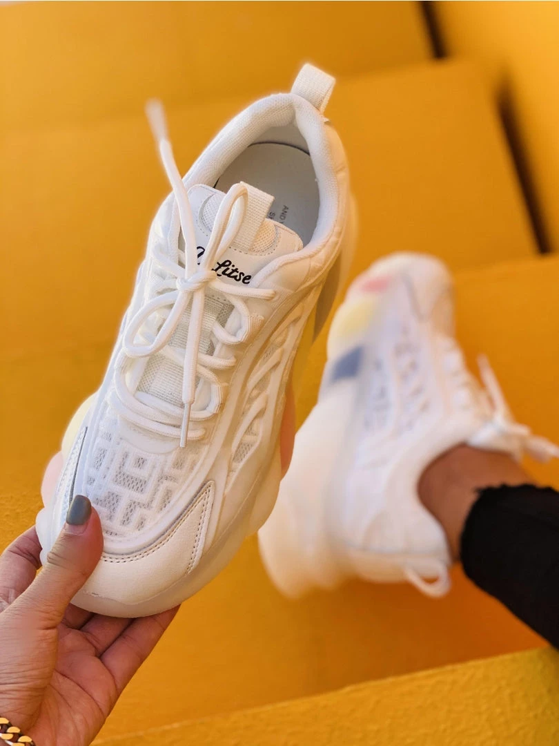 HT En Bloom |White & Mesh Stripe Sole Ugly Daddy Sneaker Sneaker & Athletic 9 HT En Bloom |White & Mesh Stripe Sole Ugly Daddy Sneaker Sneaker & Athletic