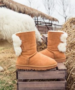 XH SMAIBULUN UGG™ | Back Woollen Bow Suede Boots – Chestnut 17 XH SMAIBULUN UGG™ | Back Woollen Bow Suede Boots – Chestnut