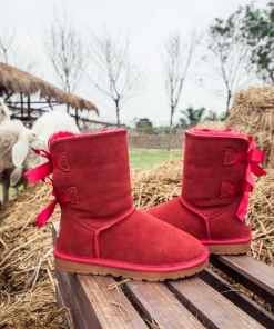 XH NEW ARRIVALS SMAIBULUN UGG™ | Double-Bow Back Ribbon Suede Boots - Crimson 15 XH NEW ARRIVALS SMAIBULUN UGG™ | Double-Bow Back Ribbon Suede Boots - Crimson