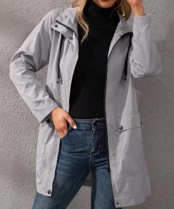 YBL New In Clothing Smaibulun | Pocket Snap-Up Hooded Windbreaker 18 YBL New In Clothing Smaibulun | Pocket Snap-Up Hooded Windbreaker