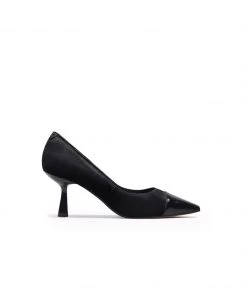 Jady Rose JadyRose | ALADIA Contrast Leather BLACK STILETTOS