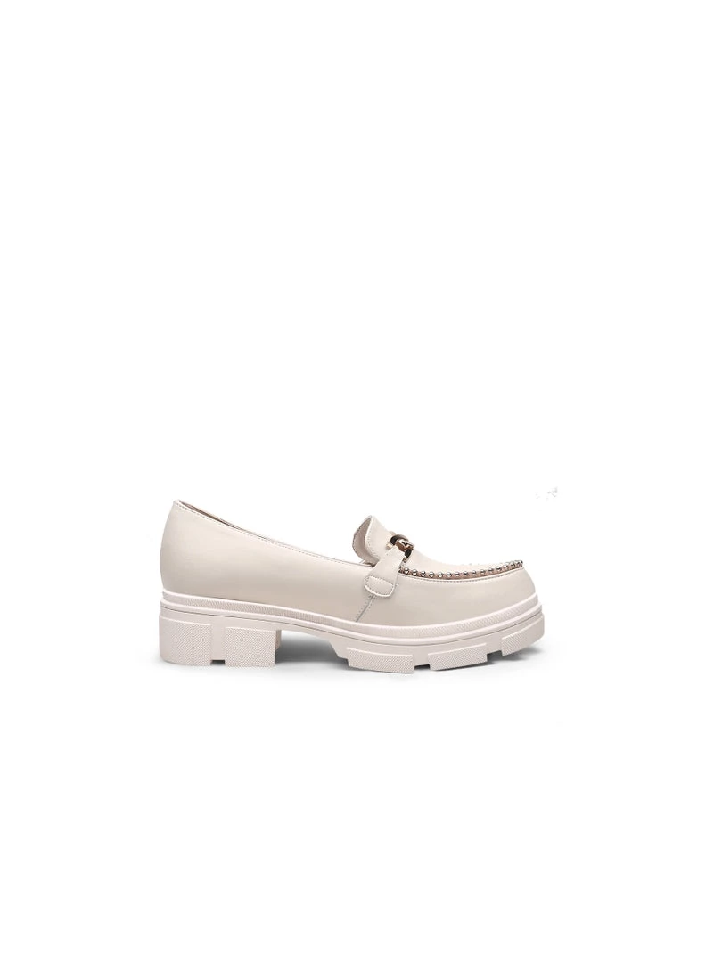 Jady Rose JadyRose | Ivory Leather Silver Pearl Loafer New In Shoes 2 Jady Rose JadyRose | Ivory Leather Silver Pearl Loafer New In Shoes