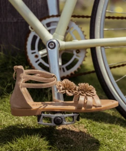 NEW ARRIVALS SIKETU | Beige Daisy Deco Gladiator Sandals