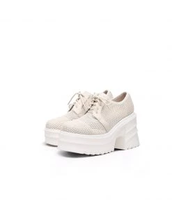 Jady Rose JadyRose | Honeycomb Ivory Leather Oxford