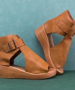 Peep-toe Side Cut Wedge Boots Platform Sandals | En Bloom New In Shoes