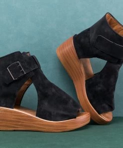 Peep-toe Side Cut Wedge Boots Platform Sandals | En Bloom New In Shoes